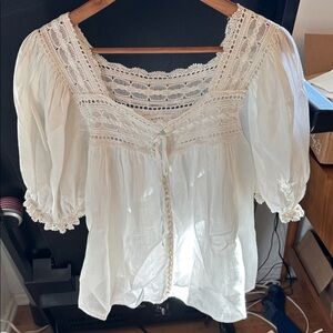Doen White Lace Blouse